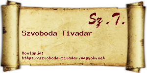 Szvoboda Tivadar névjegykártya