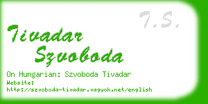 tivadar szvoboda business card